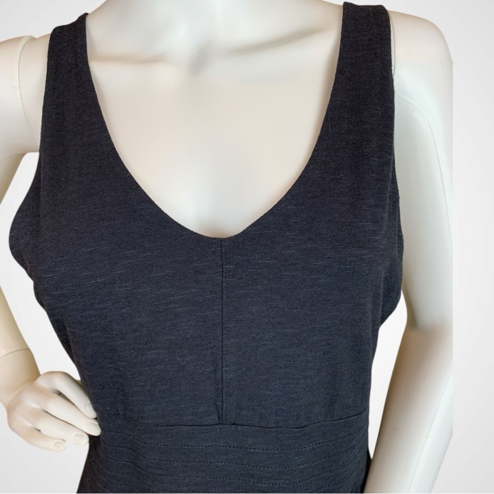 Horny Toad Elegant Black Midi Dress Organic Cotton Adjustable Straps - Picture 4 of 14